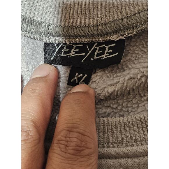 YEE YEE Sweater Mens Extra Large Gray Oversized Collegiate Sweatshirt - Picture 7 of 12